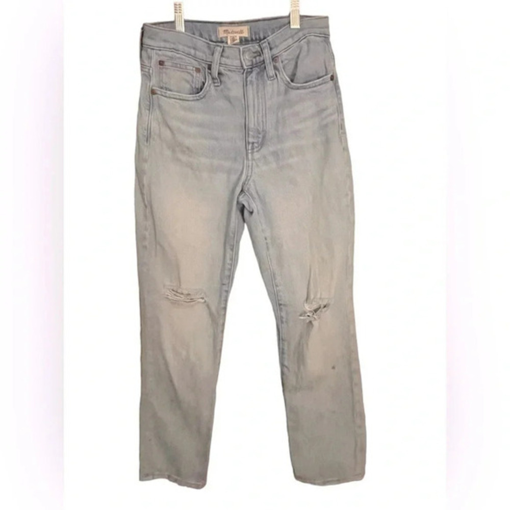 Madewell 90’s High Rise Slim Crop BoyJean - Size 24 Light Wash - Picture 2 of 14